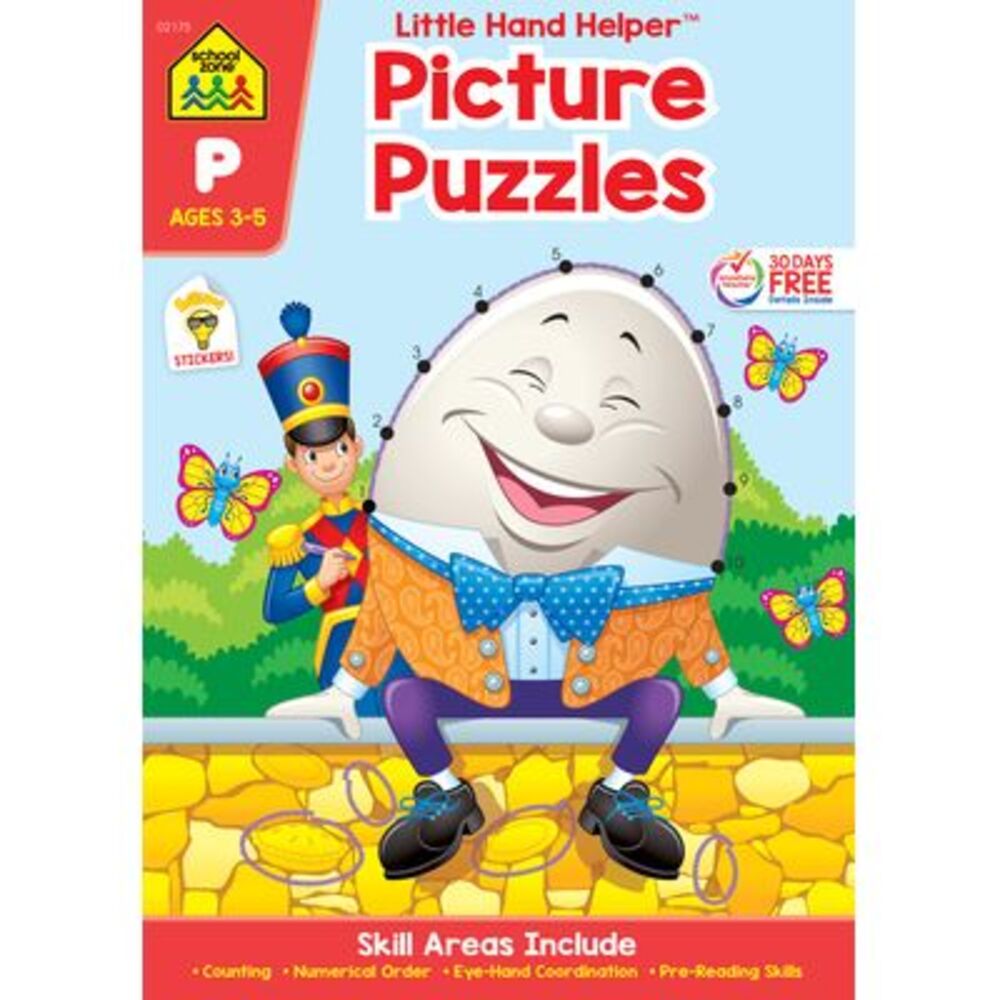 School Zone Picture Puzzles Workbook with Stickers -- School Zone